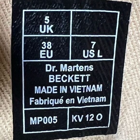 Dr. Martens Womens Beckett 'Wild Rose' Beige Canvas Boots 7 - Picture 12 of 13